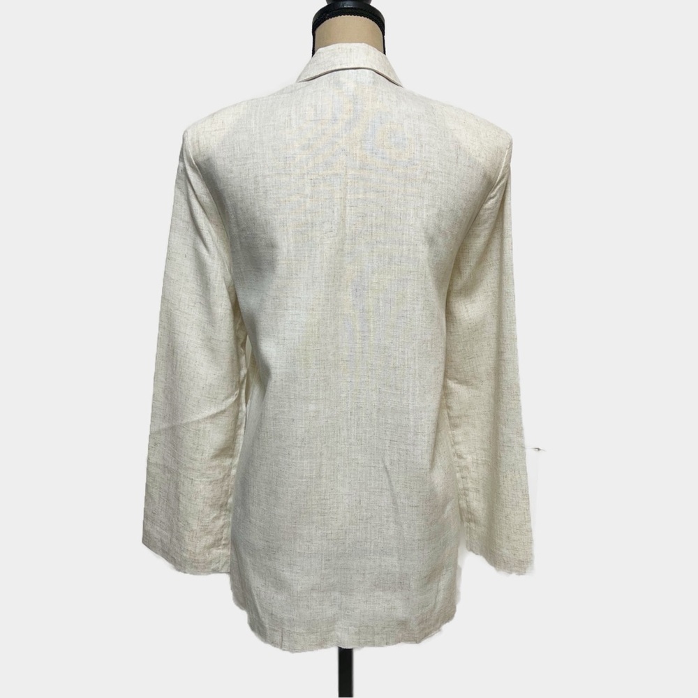 Radcliffe Vintage Beige Cotton Linen Blend Single Button Blazer Womens size 12 - Picture 3 of 6